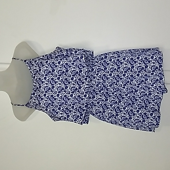 Forever 21 Pants - Blue & White Shorts Romper Sz M 💙 XXI Thin Spaghetti strap